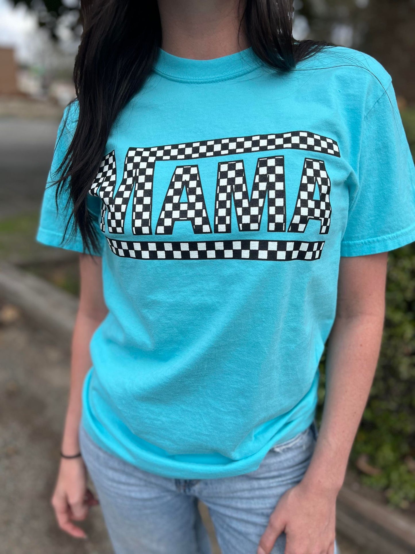 Spring Checkered Mama Tee