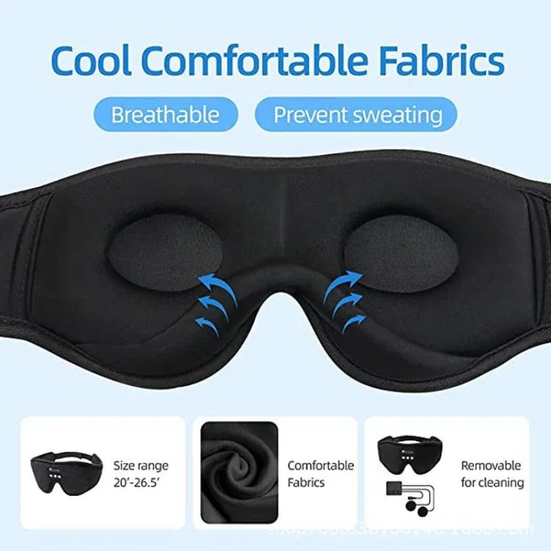 3D Eye Mask Music Play Sleeping Headphones With Built-In HD