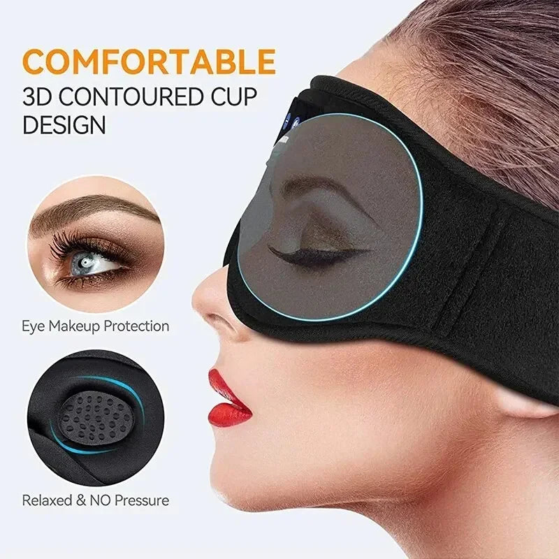 3D Eye Mask Music Play Sleeping Headphones With Built-In HD