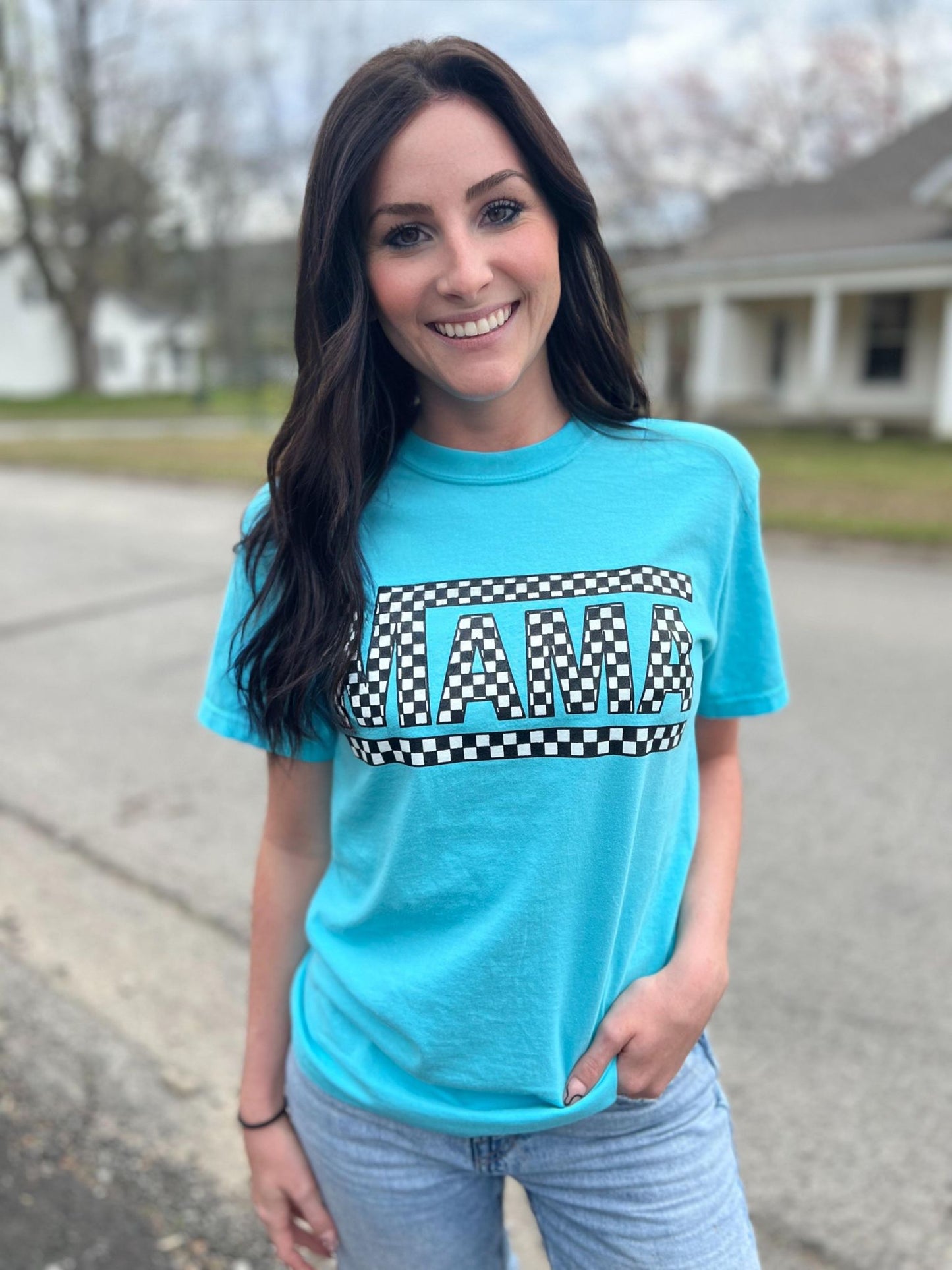 Spring Checkered Mama Tee